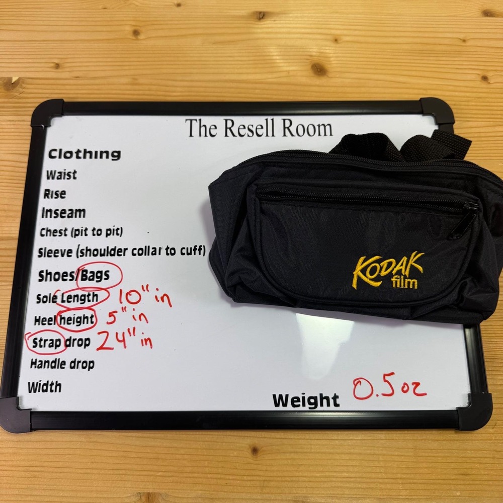 Kodak Film Black Fanny Pack Waist Bag Retro 90s Adjustable Strap Vintage - Picture 7 of 7